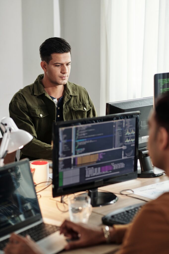 Software Developer Working in Office